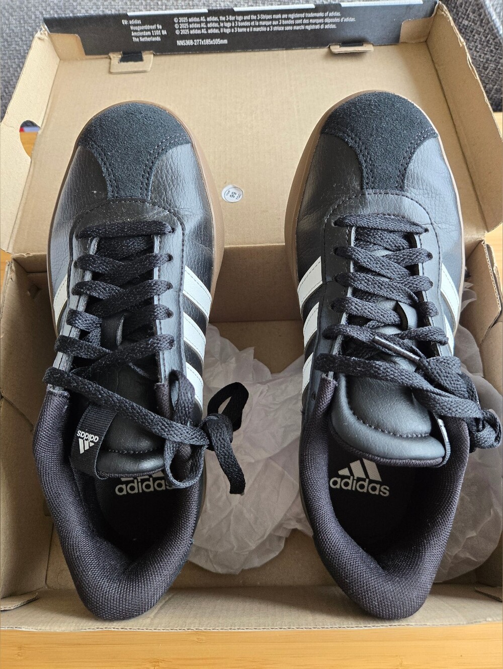 Womens Adidas VL Court 3.0 Black White Sneakers US 6